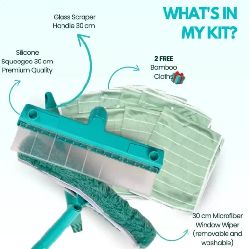 Natravor® Recyclable Silicone Window Squeegee Kit