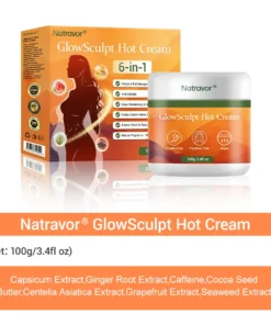 NATRAVOR® GlowSculpt Hot Cream | Weight & Fat Management, Anti-Cellulite, Edema Rescue, Stretch Mark Fading, Deep Hydration & Relaxing Aroma - 100% Natural Ingredients