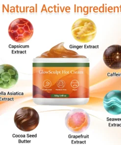 NATRAVOR® GlowSculpt Hot Cream | Weight & Fat Management, Anti-Cellulite, Edema Rescue, Stretch Mark Fading, Deep Hydration & Relaxing Aroma - 100% Natural Ingredients