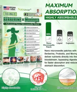 Natravor® 10-in-1 Berberine x Moringa Advanced Nano Microneedle Patch