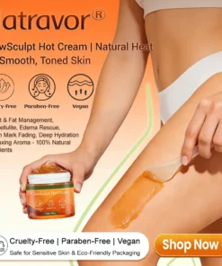 NATRAVOR® GlowSculpt Hot Cream Weight Fat Management, Anti-Cellulite, Edema Rescue, Stretch Mark Fading, Deep Hydration Relaxing Aroma - 100 Natural Ingredients
