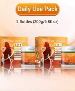 NATRAVOR® GlowSculpt Hot Cream Weight Fat Management, Anti-Cellulite, Edema Rescue, Stretch Mark Fading, Deep Hydration Relaxing Aroma - 100 Natural Ingredients