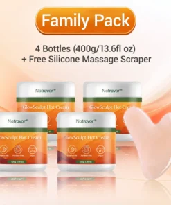 NATRAVOR® GlowSculpt Hot Cream Weight Fat Management, Anti-Cellulite, Edema Rescue, Stretch Mark Fading, Deep Hydration Relaxing Aroma - 100 Natural Ingredients