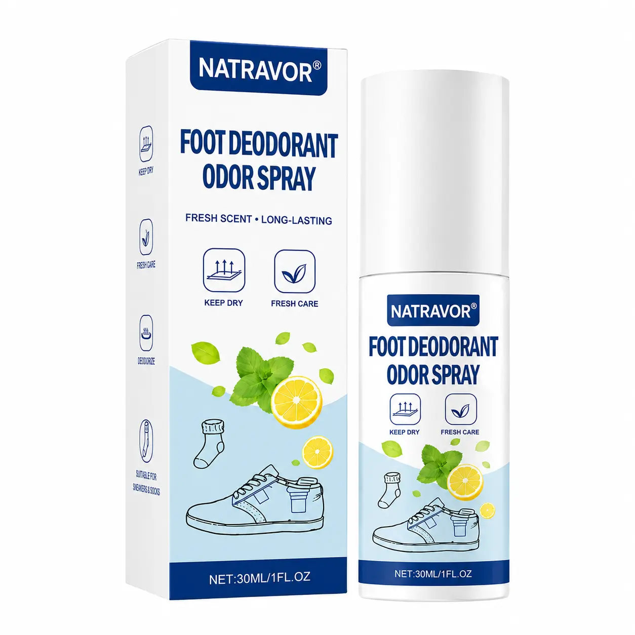 NATRAVOR® Foot Deodorant Odor Spray