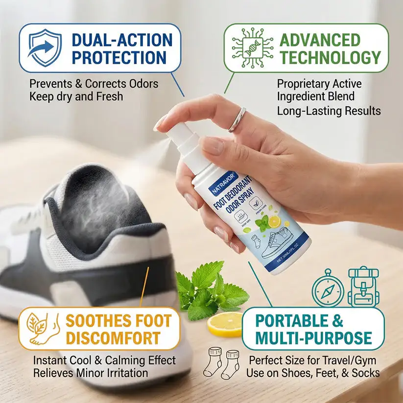 NATRAVOR® Foot Deodorant Odor Spray