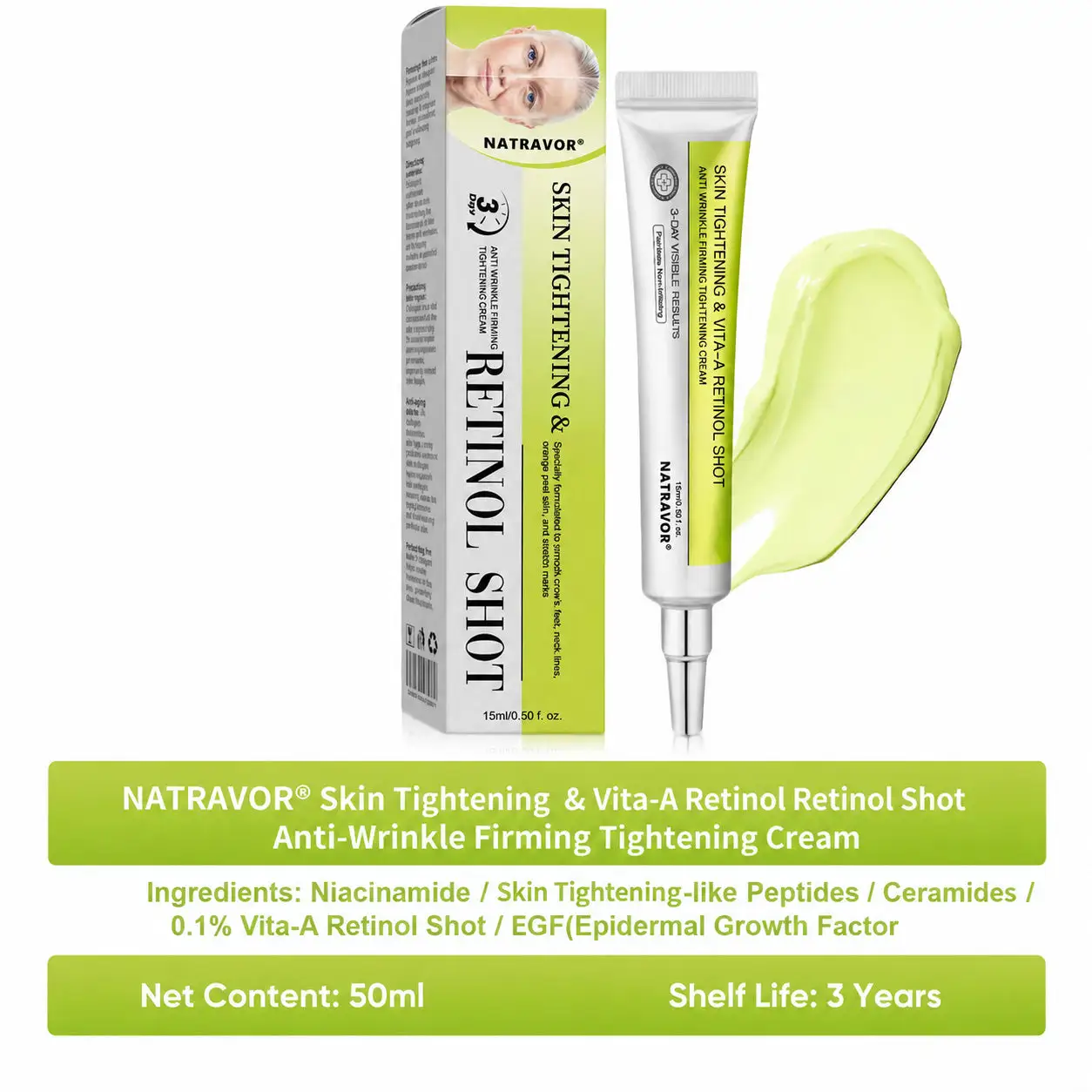 NATRAVOR® Skin Tightening & Vita-A Retinol Retinol shot Anti-Wrinkle Firming Tightening cream