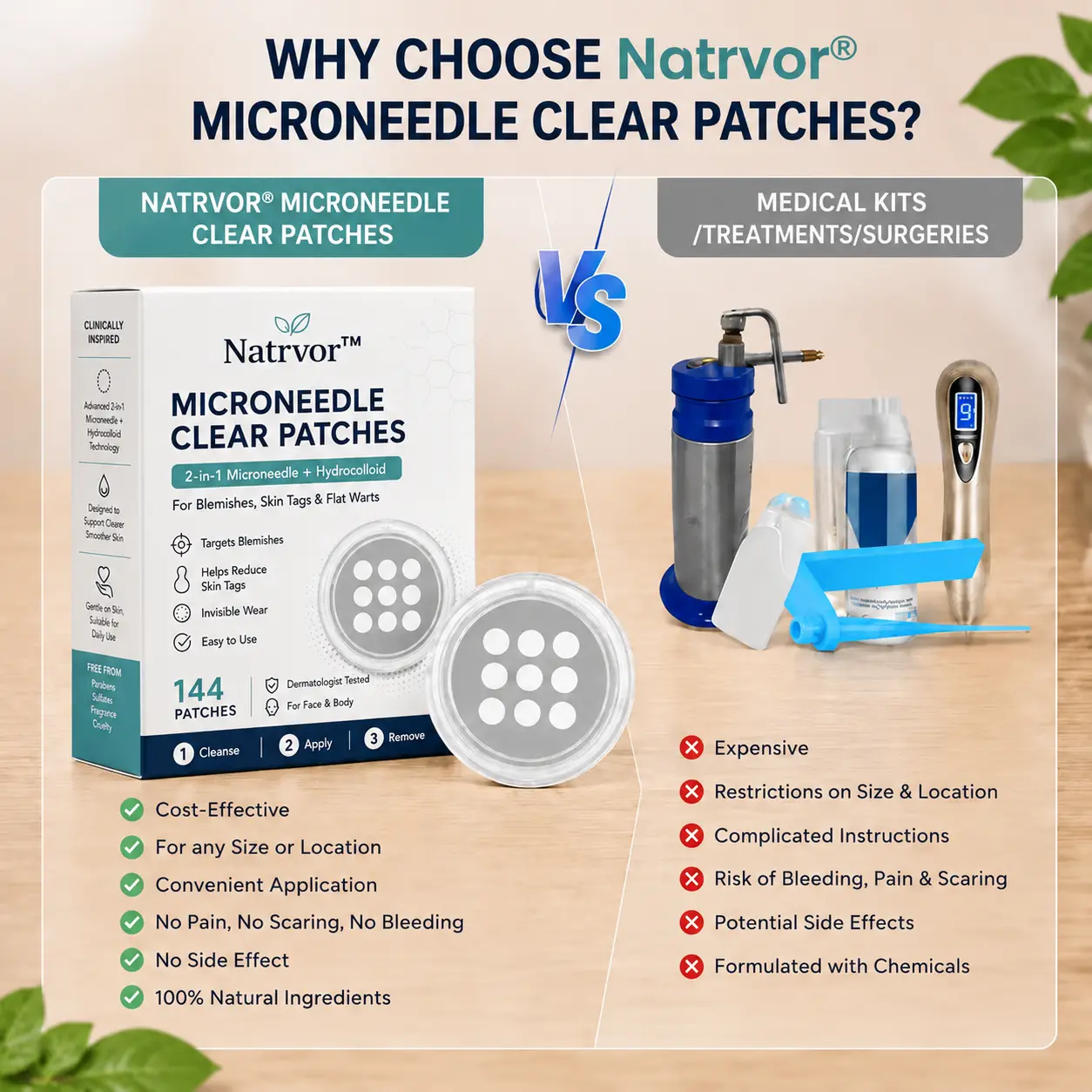 Natrvor® 2-in-1 Microneedle & Hydrocolloid Patch