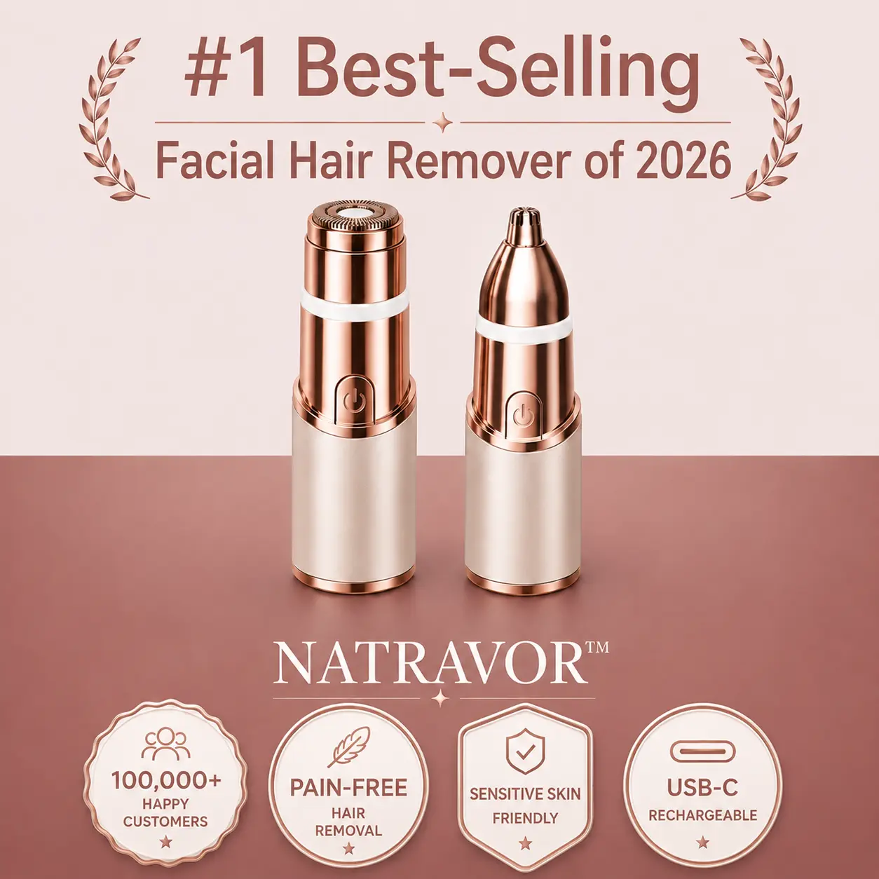 NATRAVOR® 2-in-1 Eyebrow & Facial Hair Trimmer