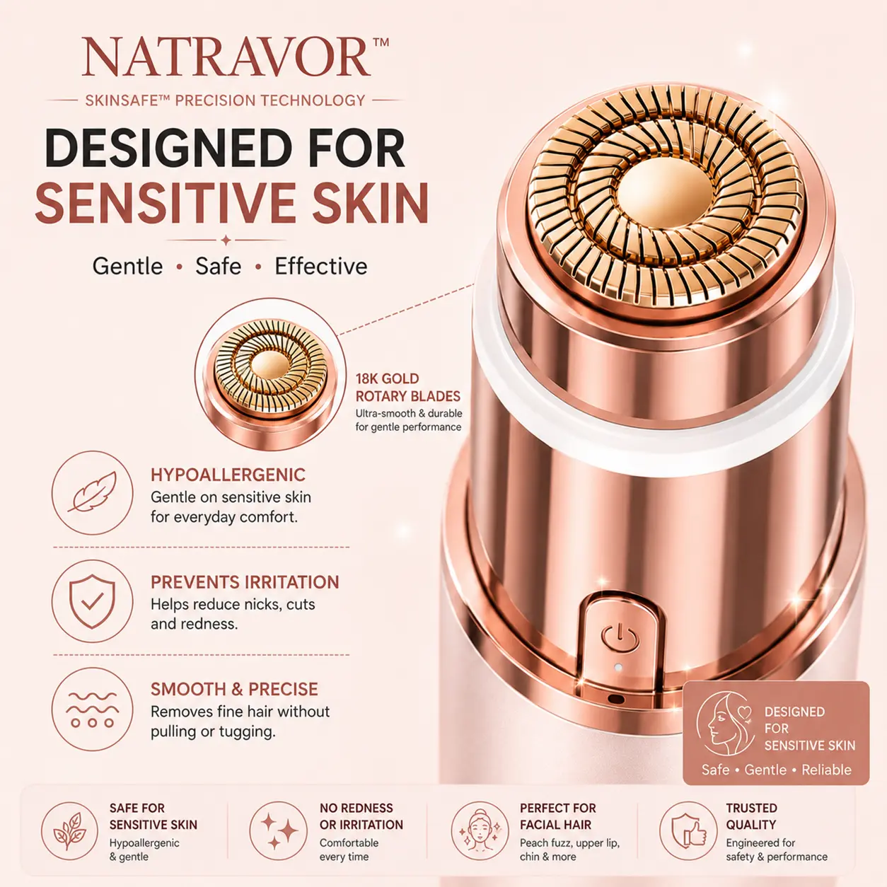 NATRAVOR® 2-in-1 Eyebrow & Facial Hair Trimmer
