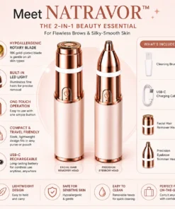 NATRAVOR® 2-in-1 Eyebrow & Facial Hair Trimmer