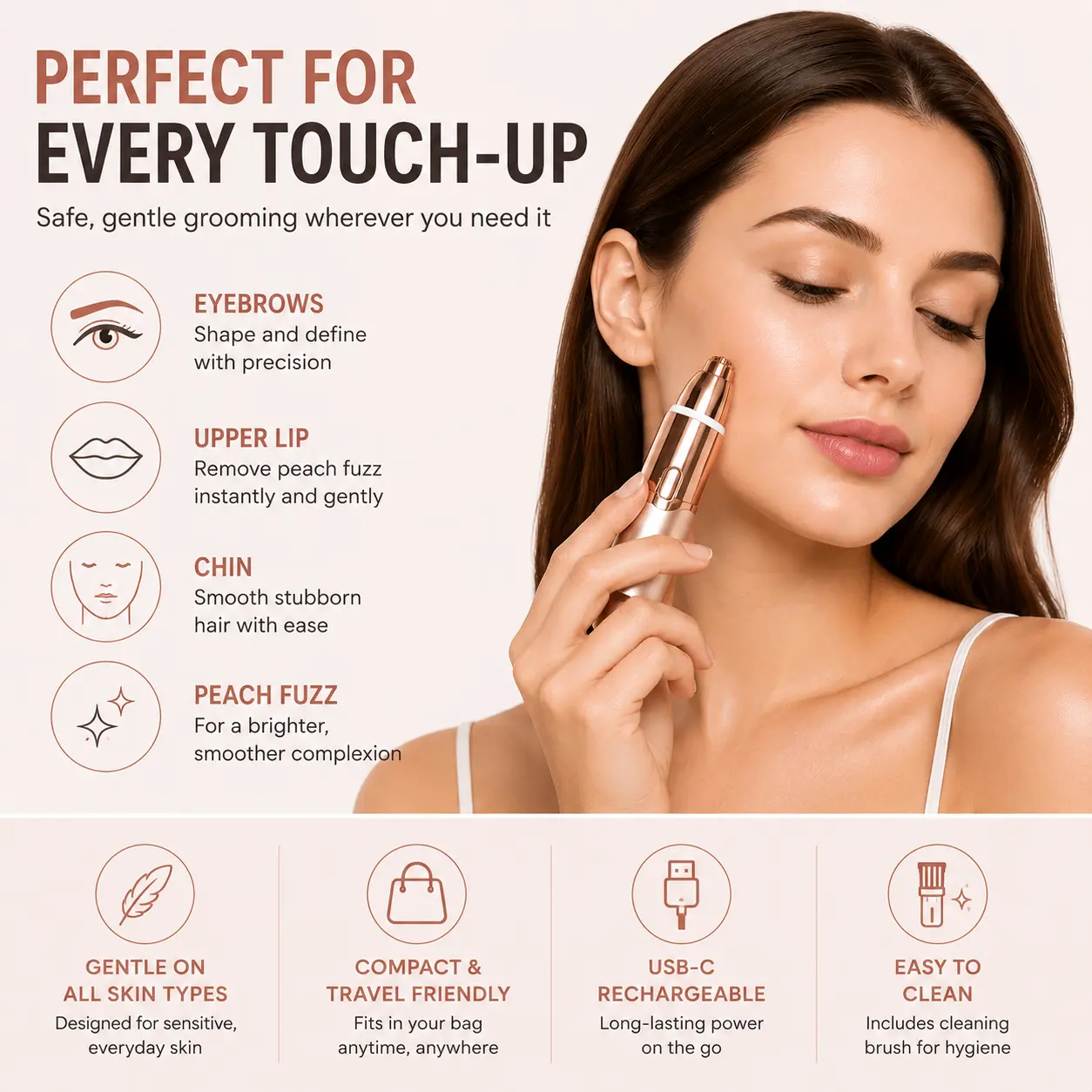 NATRAVOR® 2-in-1 Eyebrow & Facial Hair Trimmer