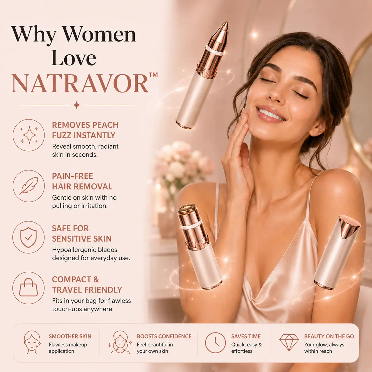 NATRAVOR® 2-in-1 Eyebrow & Facial Hair Trimmer