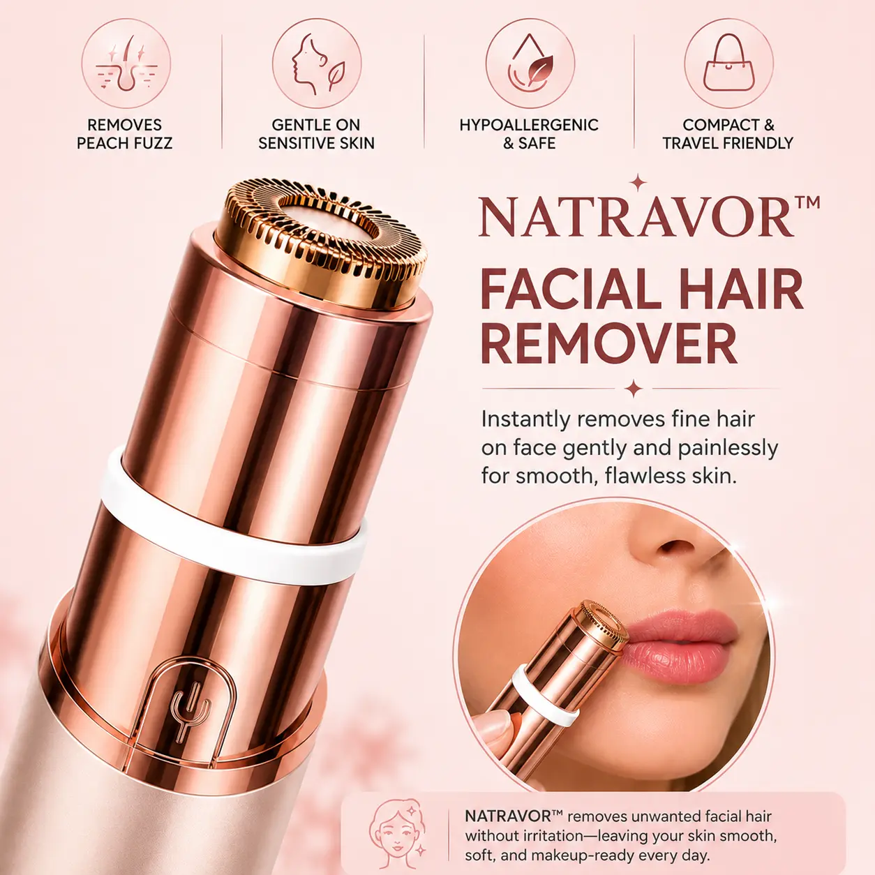 NATRAVOR® 2-in-1 Eyebrow & Facial Hair Trimmer