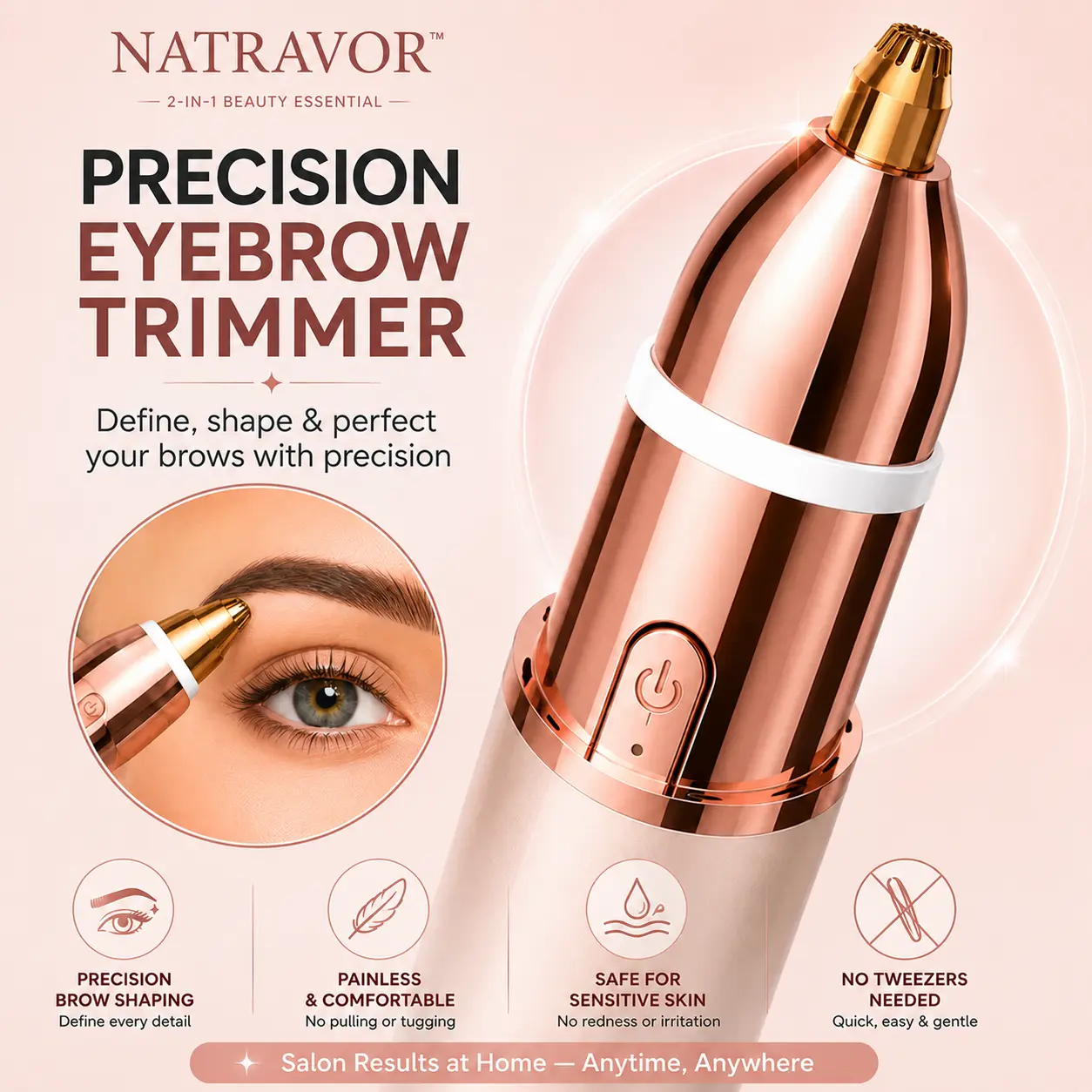 NATRAVOR® 2-in-1 Eyebrow & Facial Hair Trimmer