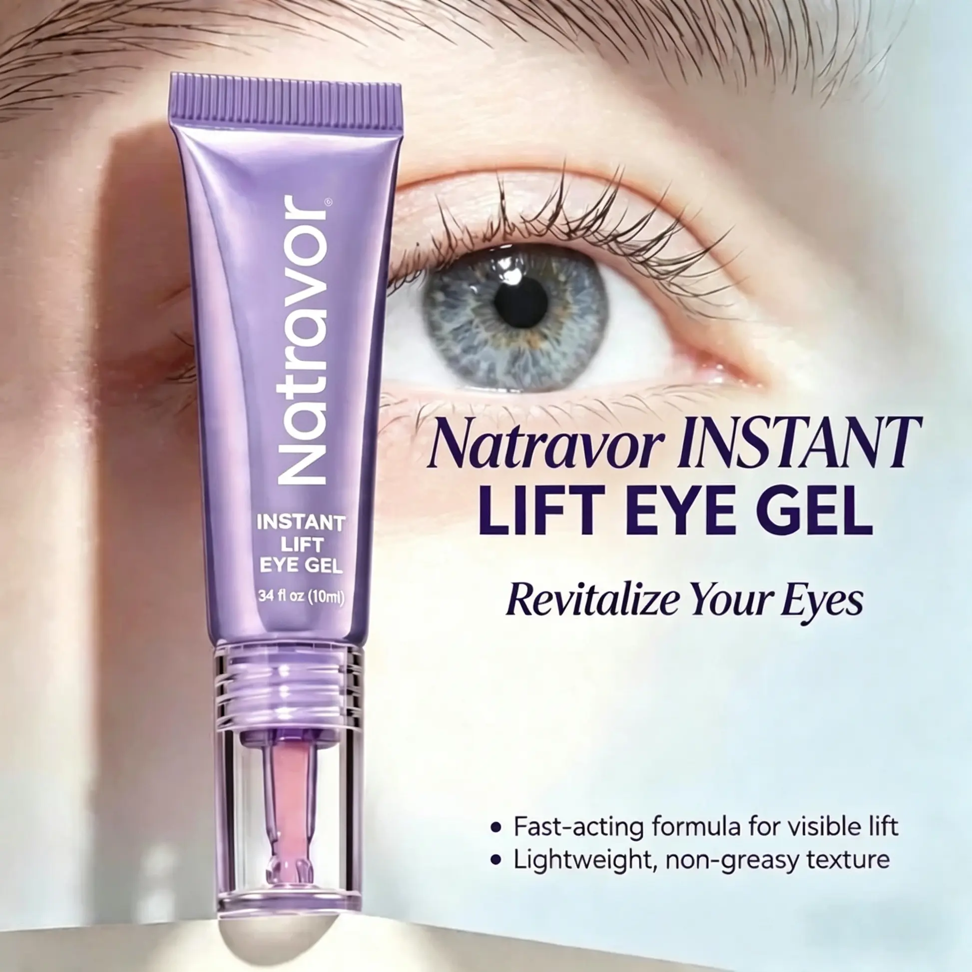Natravor Instant Lift Eye Gel – Smooth Wrinkles & Reduce the Look of Under-Eye Bags