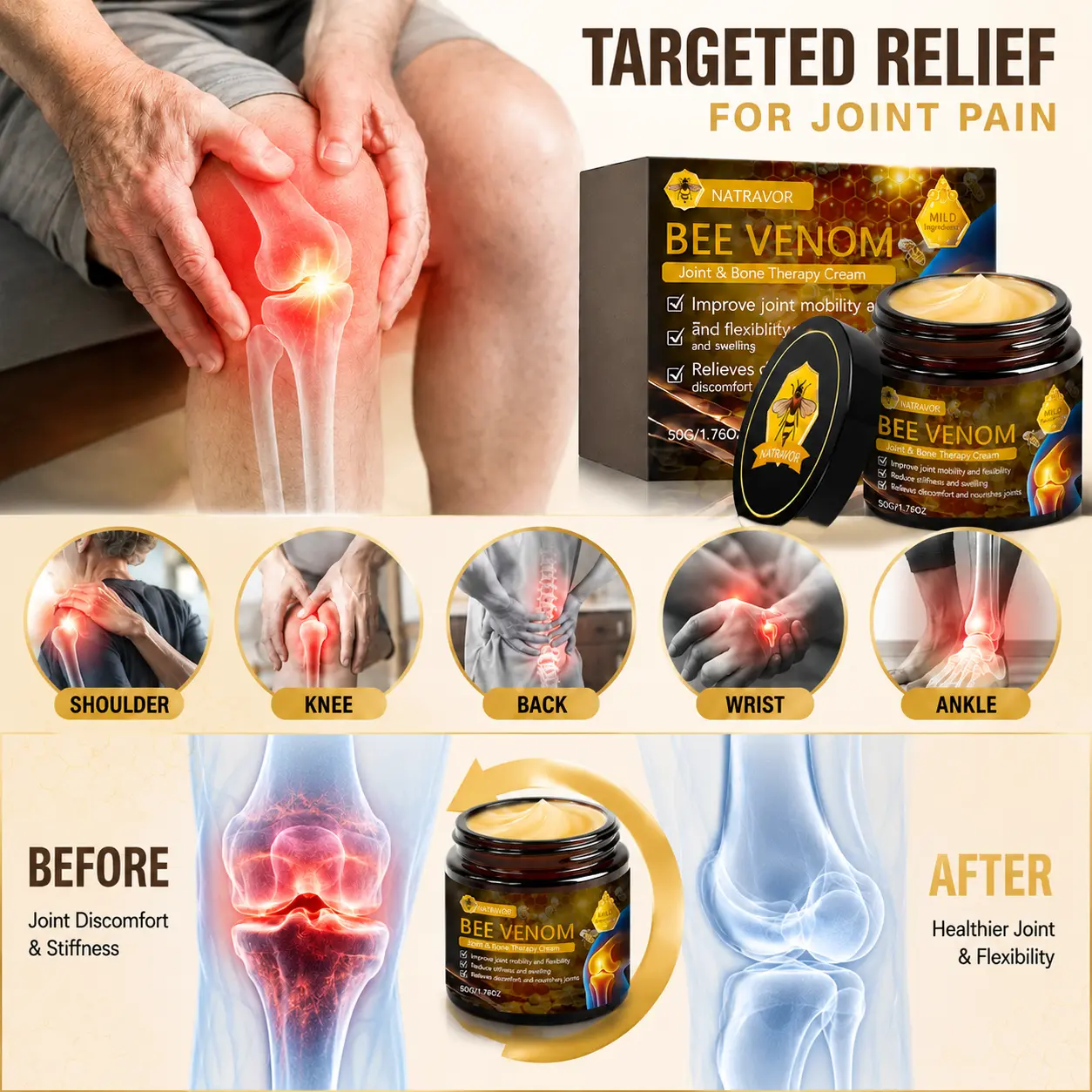 NATRAVOR® Bee Venom Joint & Muscle Relief Cream