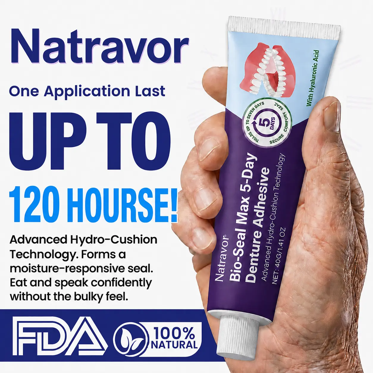 Natravor® Bio-Seal Max 5-Day Denture Adhesive