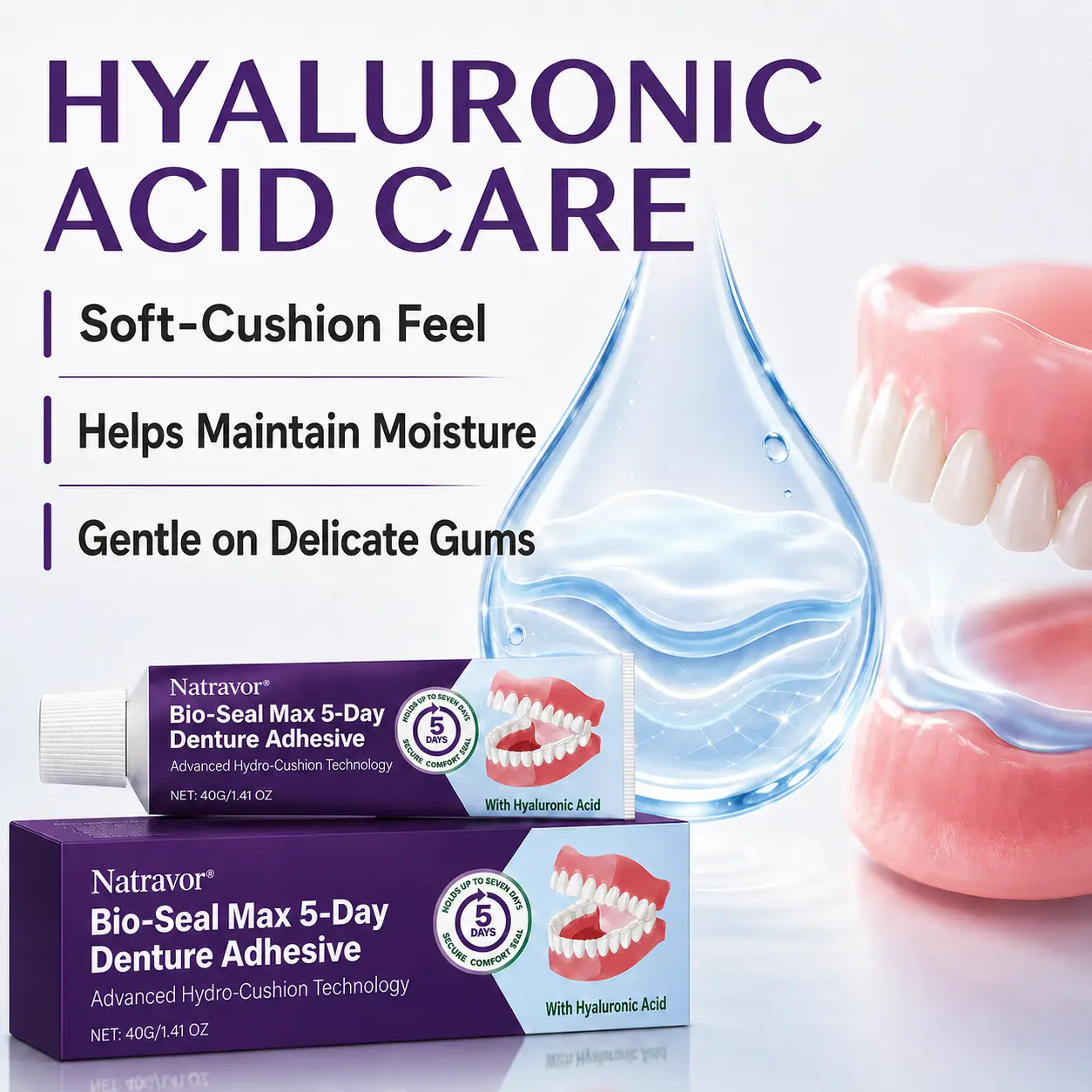 Natravor® Bio-Seal Max 5-Day Denture Adhesive
