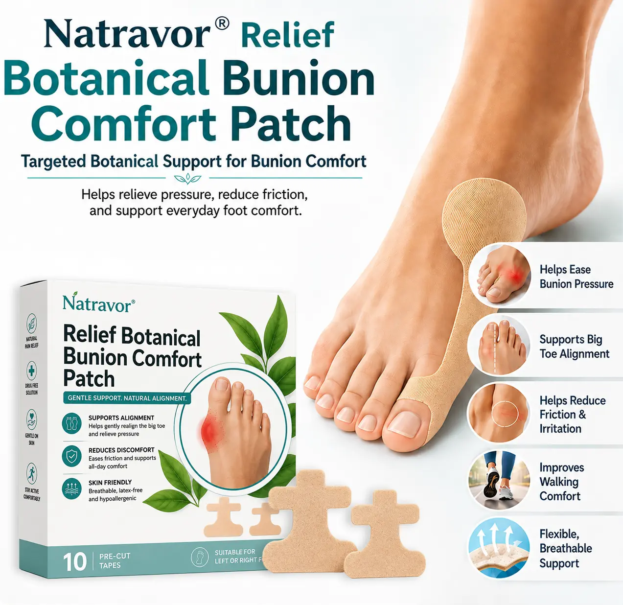Natravor® Relief Botanical Bunion Comfort Patcht