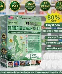 𝐍𝐚𝐭𝐫𝐚𝐯𝐨𝐫® Moringa & Berberine 4-in-1 Metabolic Nano Microneedle Patch